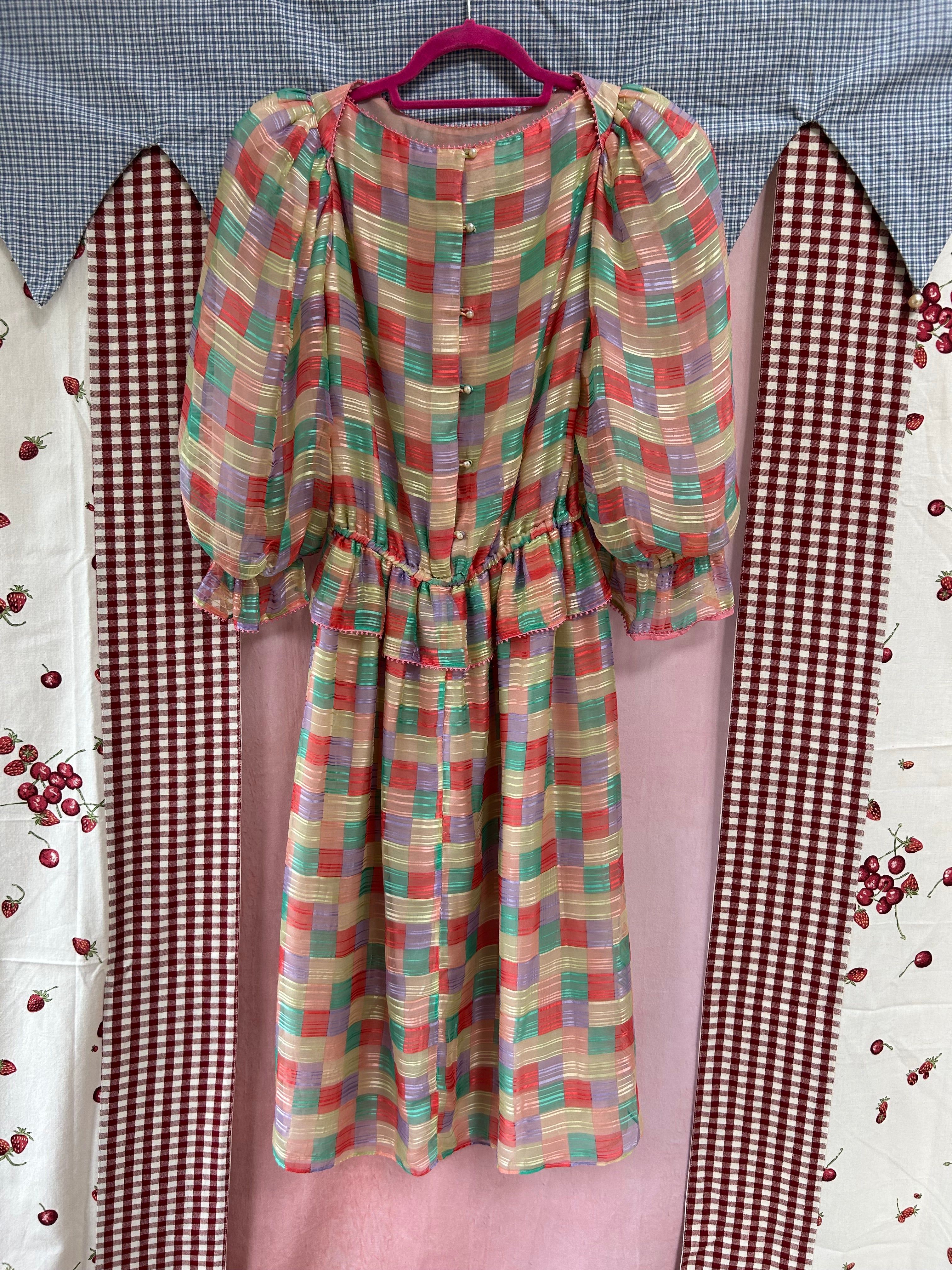 Silk Checkerboard Dress