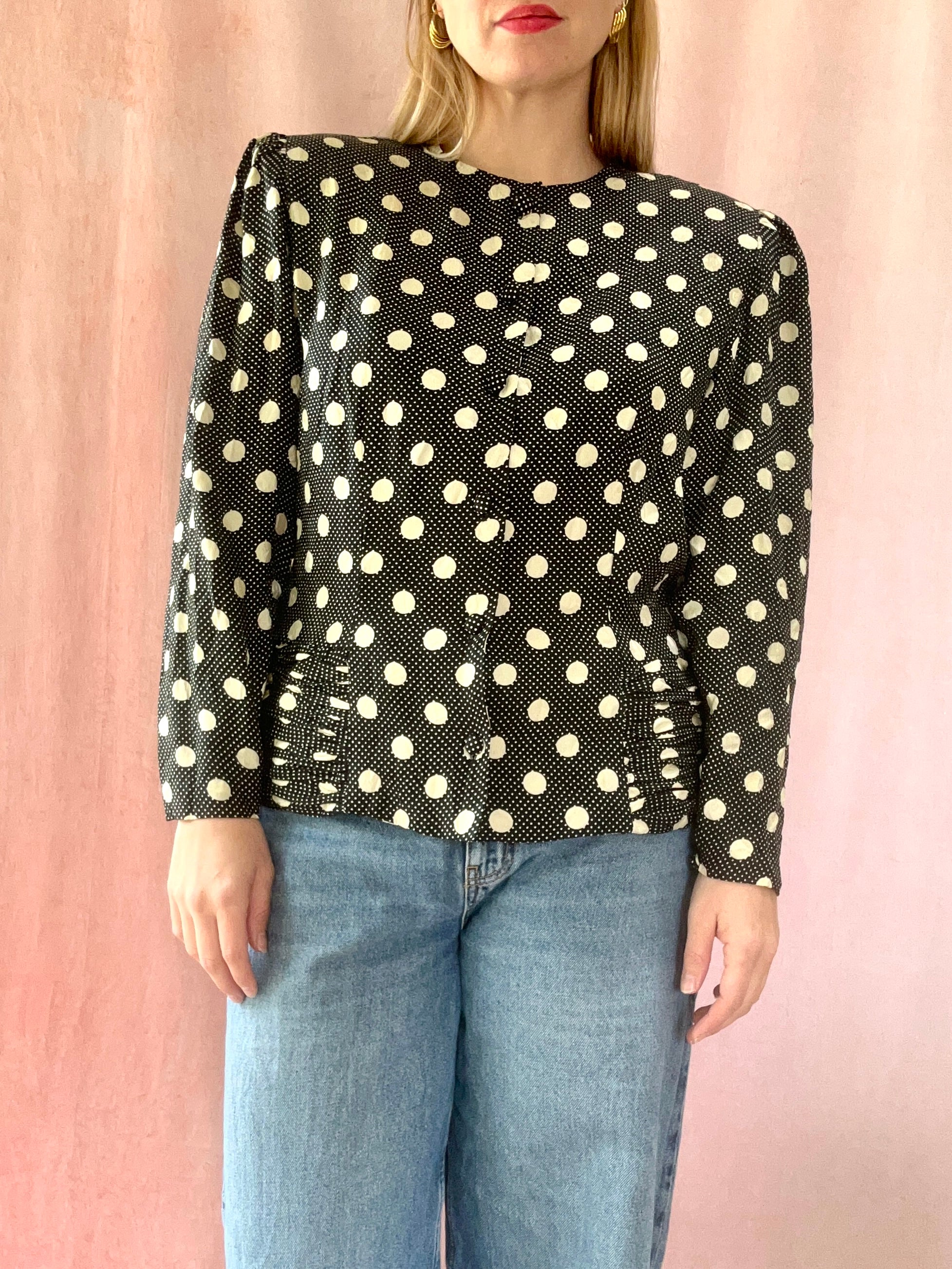 Silk Polka Dot Blouse