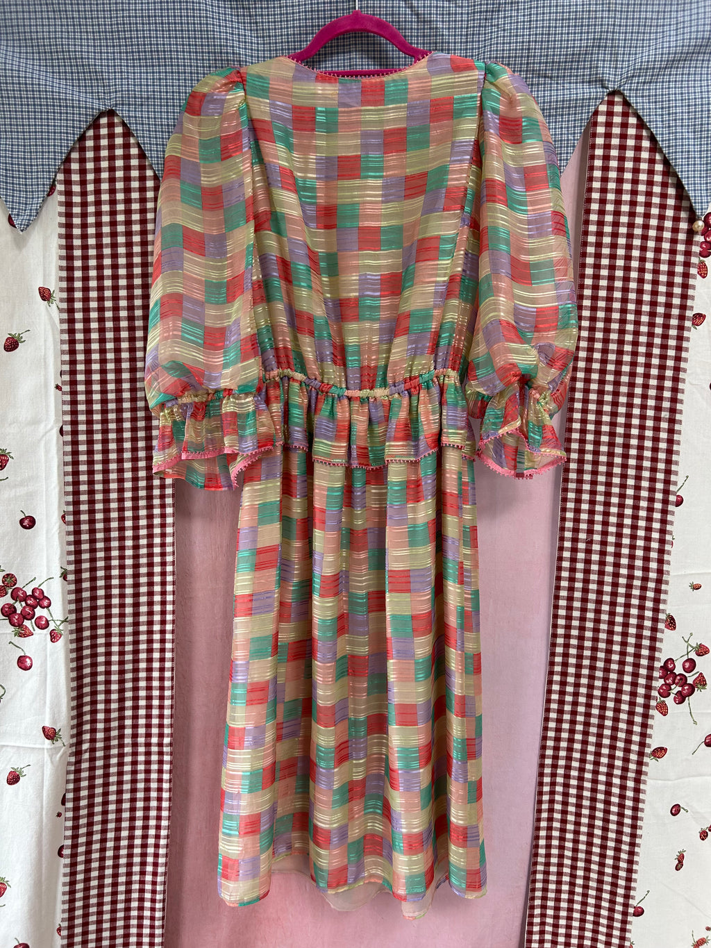 Silk Checkerboard Dress