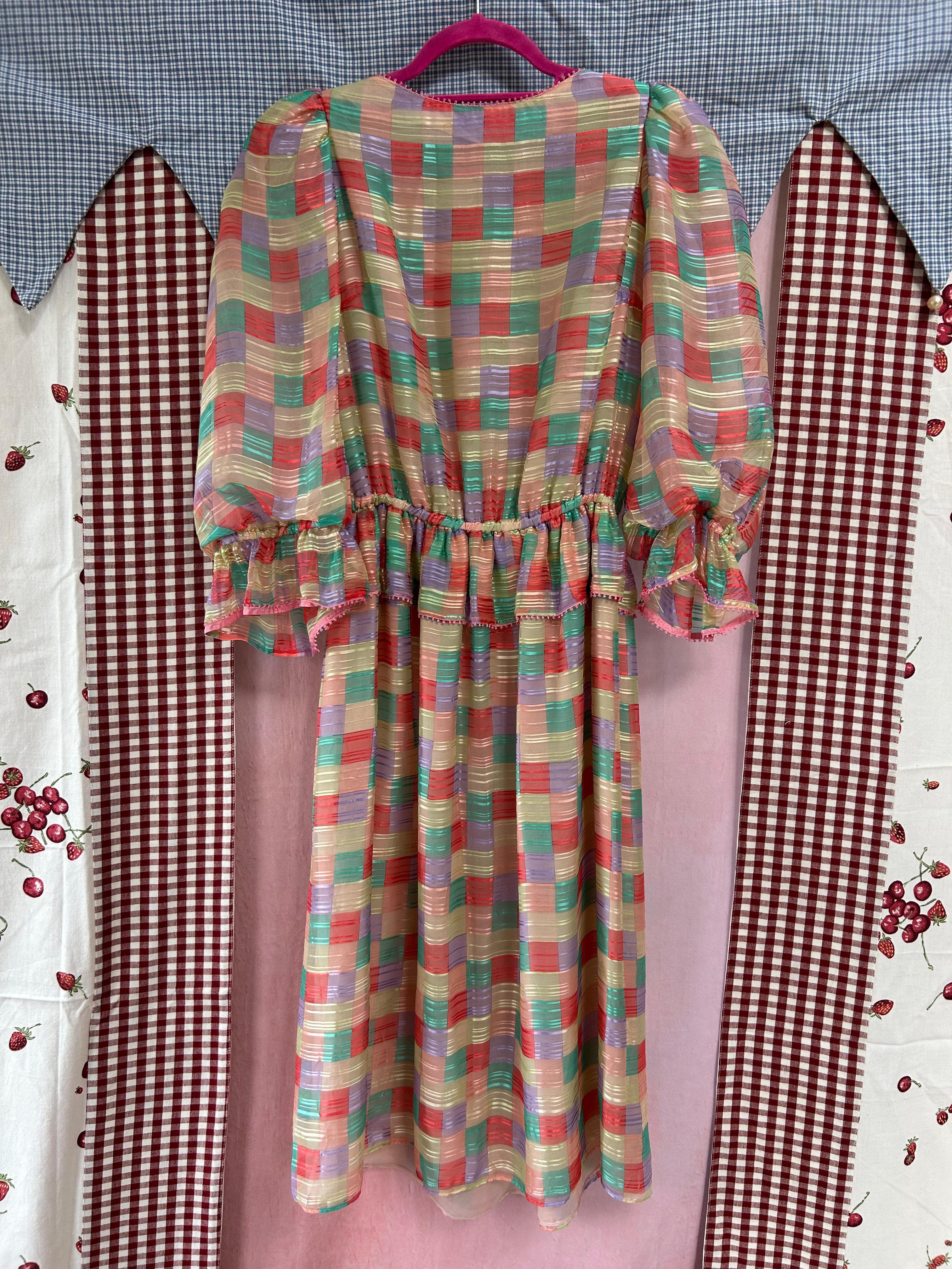 Silk Checkerboard Dress