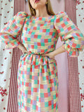 Silk Checkerboard Dress