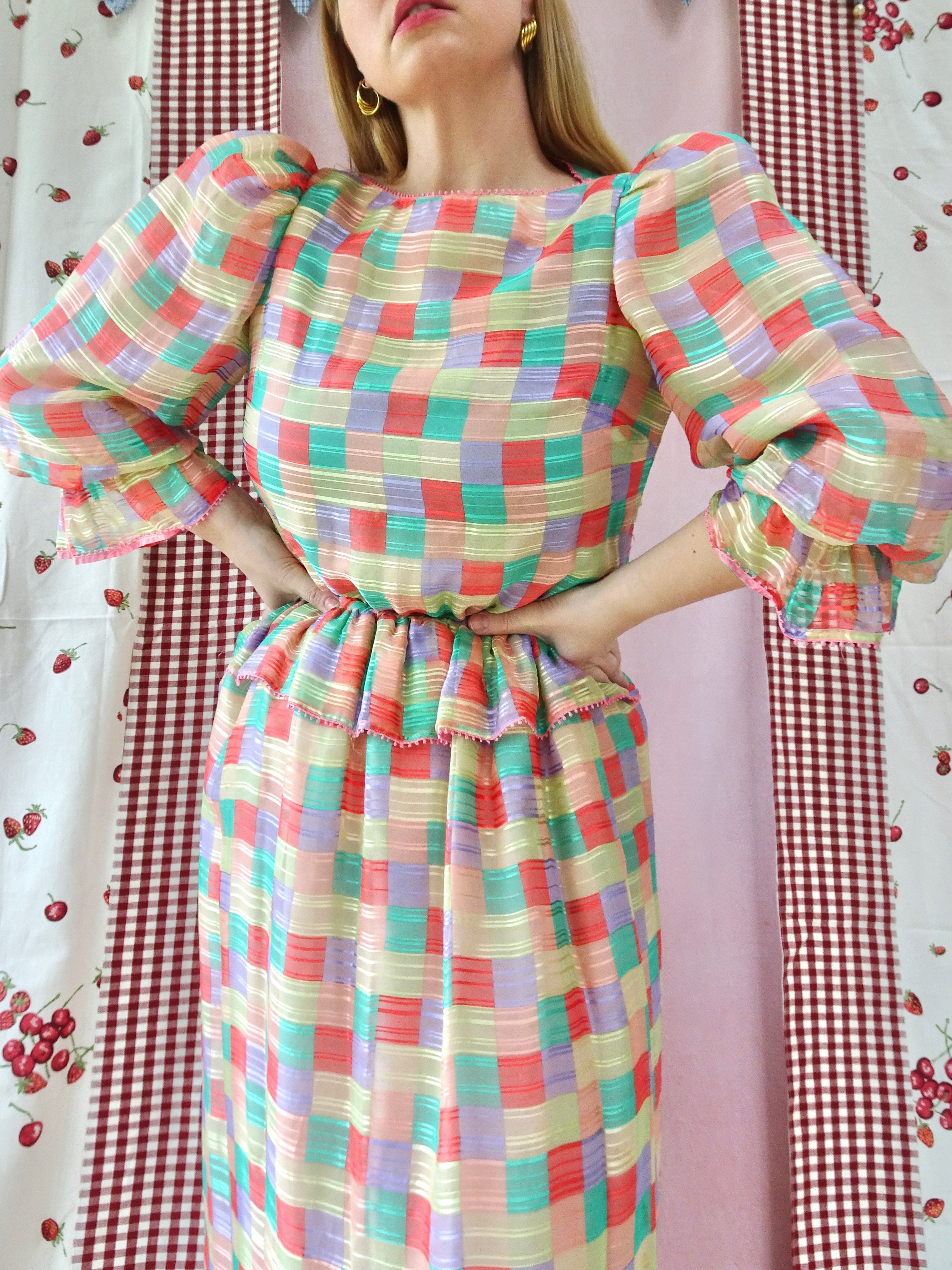 Silk Checkerboard Dress