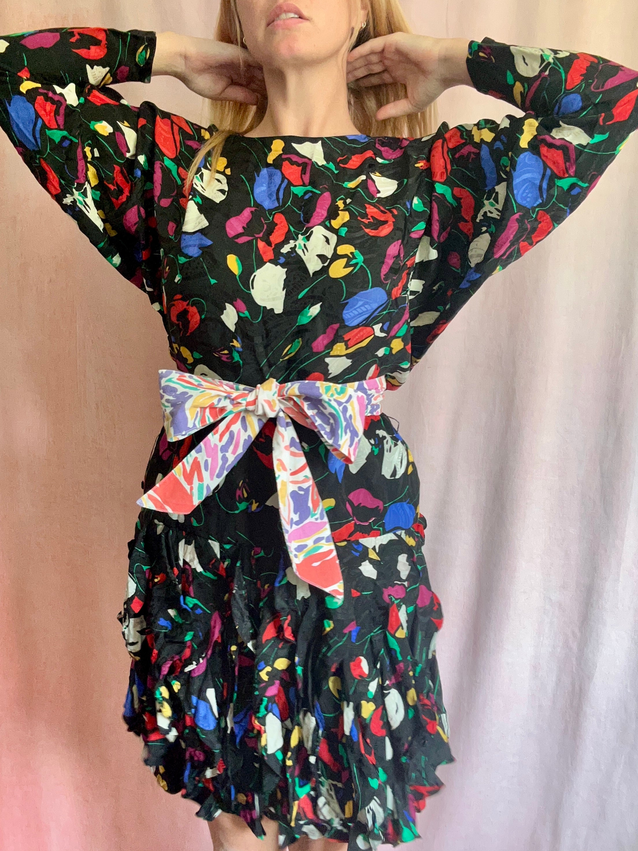 Silk Ra-Ra Mini Dress