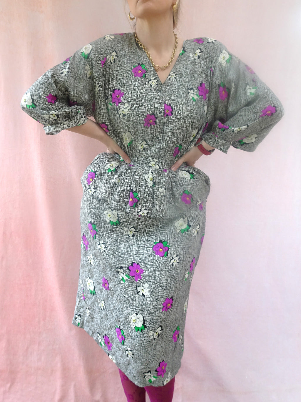 Silk Peplum Dress